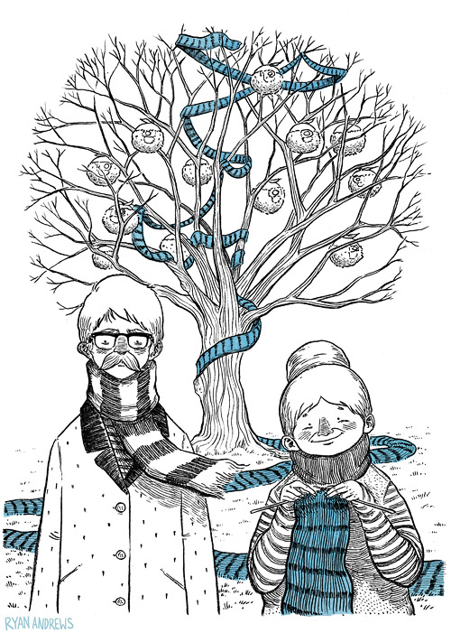 Ryan Andrews, Sarah and the Seed, illustration, postcard